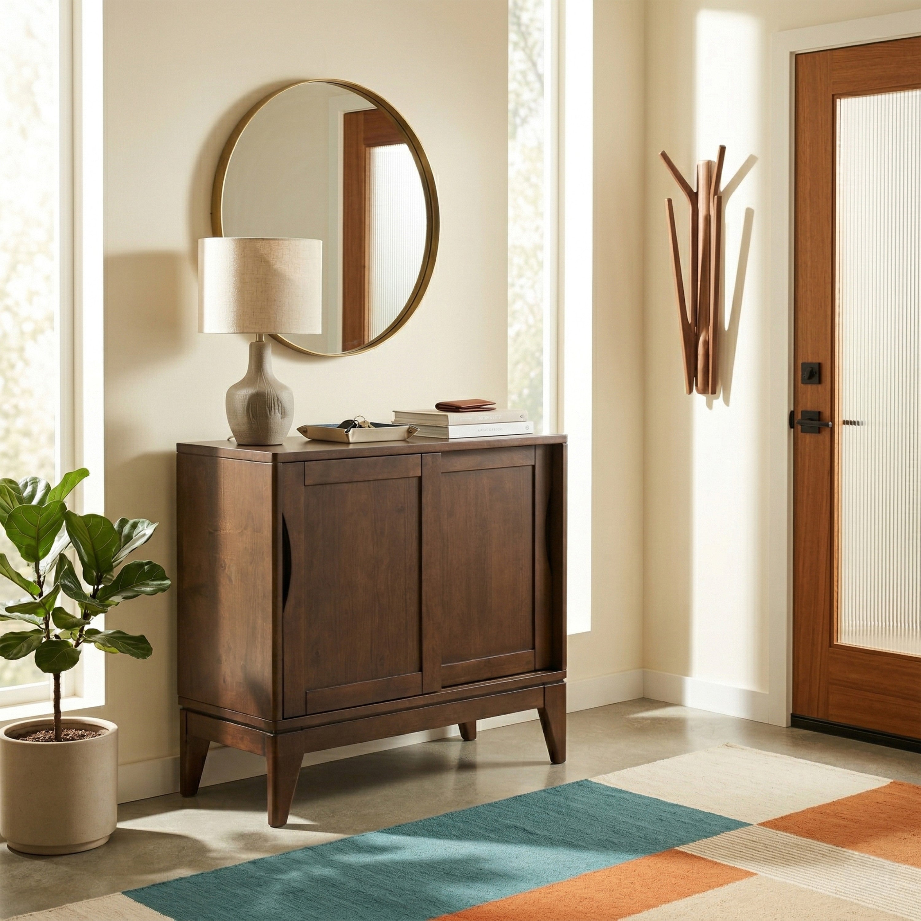 Mid-Century Modern Storage Cabinet | Harper Low Cabinet – Simpli Home