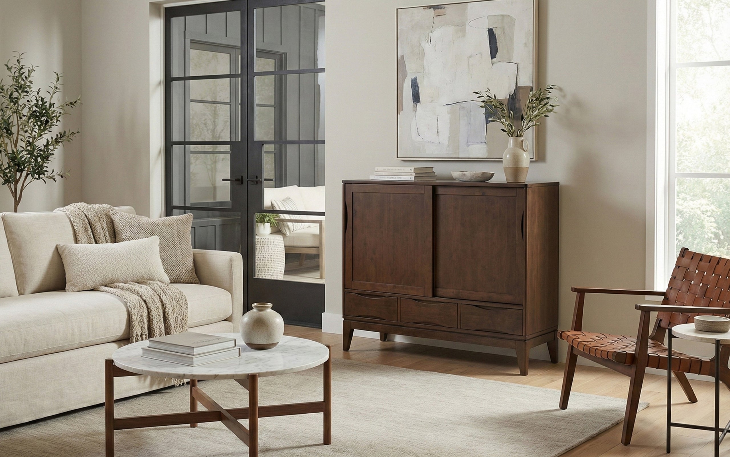 Walnut Brown | Harper 48 inch Medium Storage Cabinet