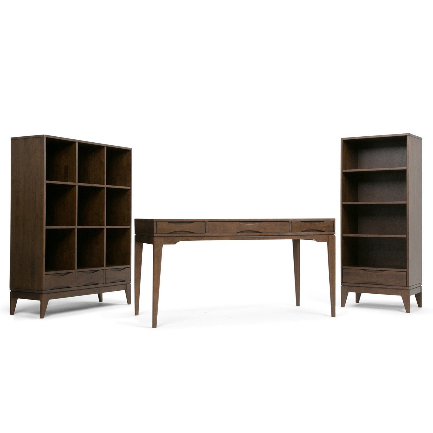 Walnut Brown | Harper 58 x 42 inch Cube Storage with Drawers