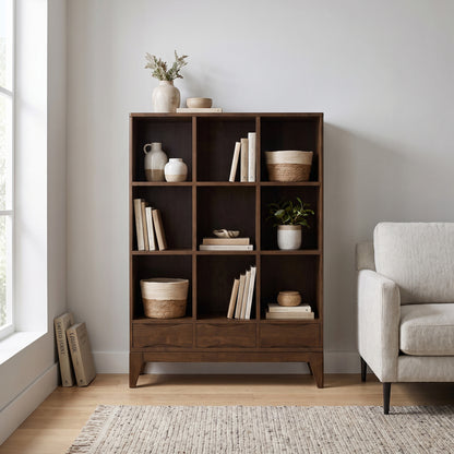 Walnut Brown | Harper Cube Bookcase