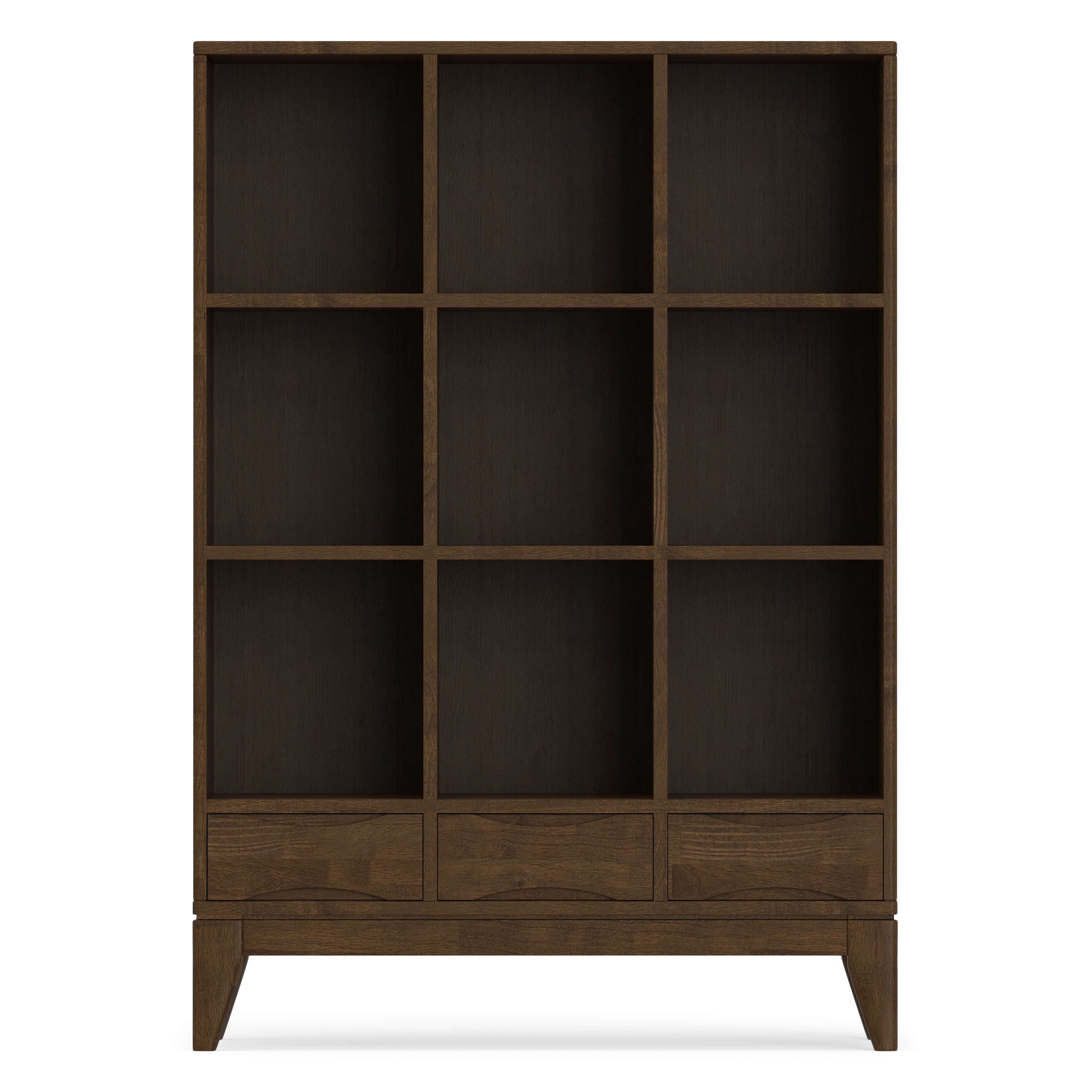 Solid Wood Bookcase | Harper Cube Storage With Drawers – Simpli Home