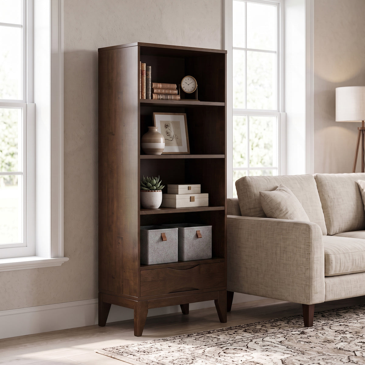 Walnut Brown | Harper Bookcase