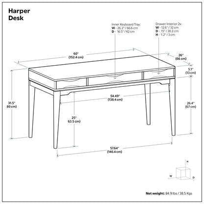 Walnut Brown | Harper Desk