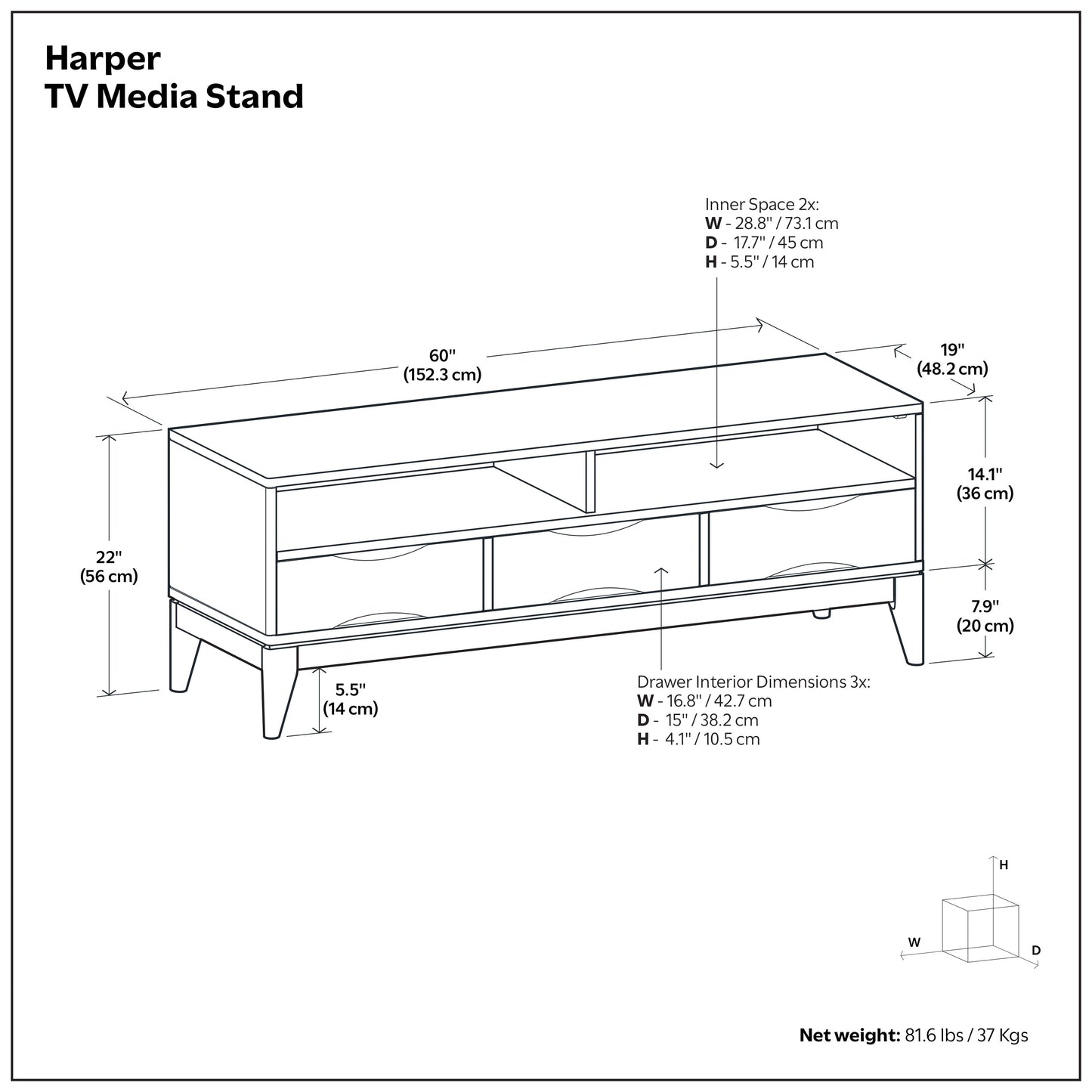 Walnut Brown | Harper TV Stand