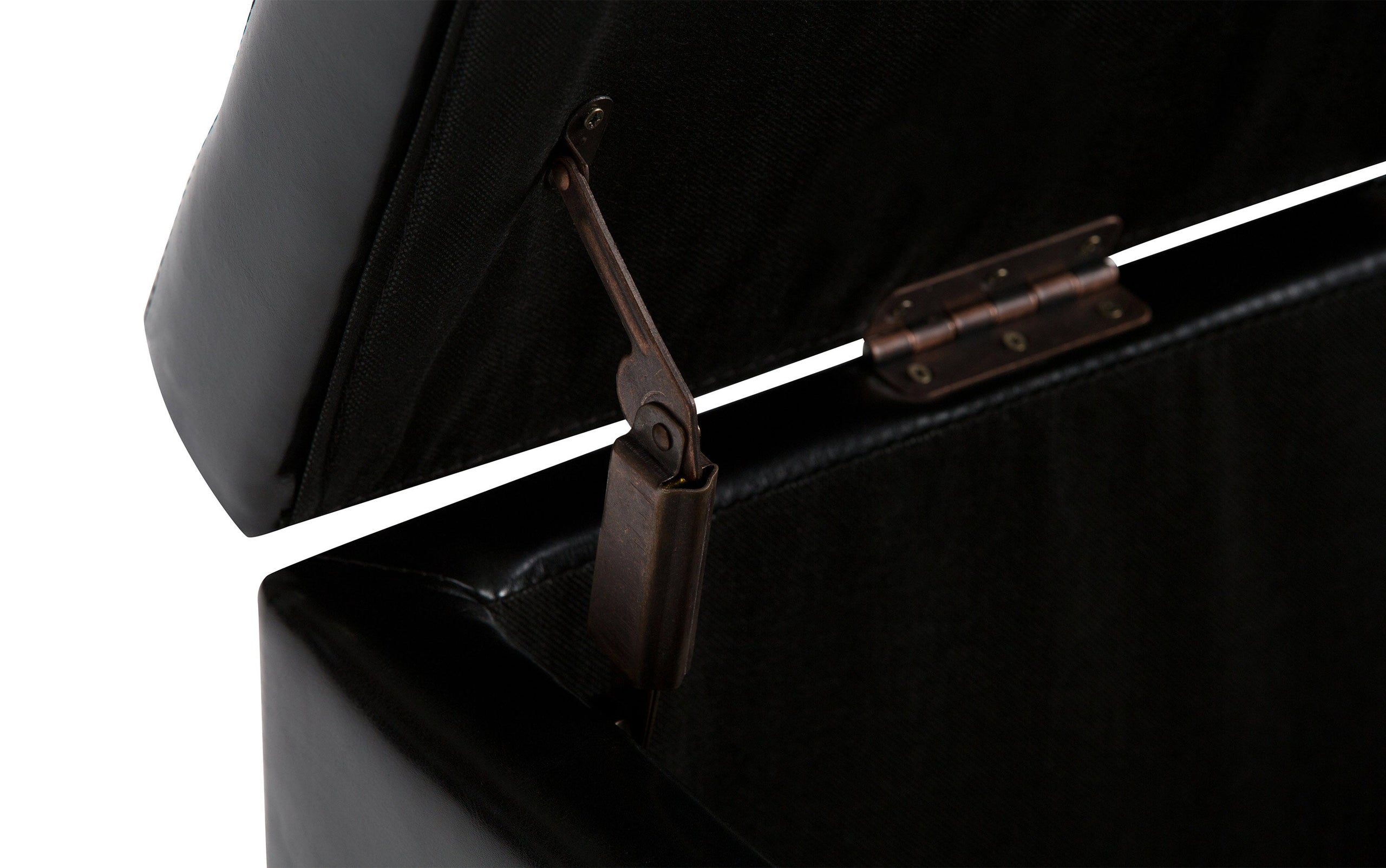 Midnight Black Vegan Leather | Hamilton Vegan Leather Storage Ottoman