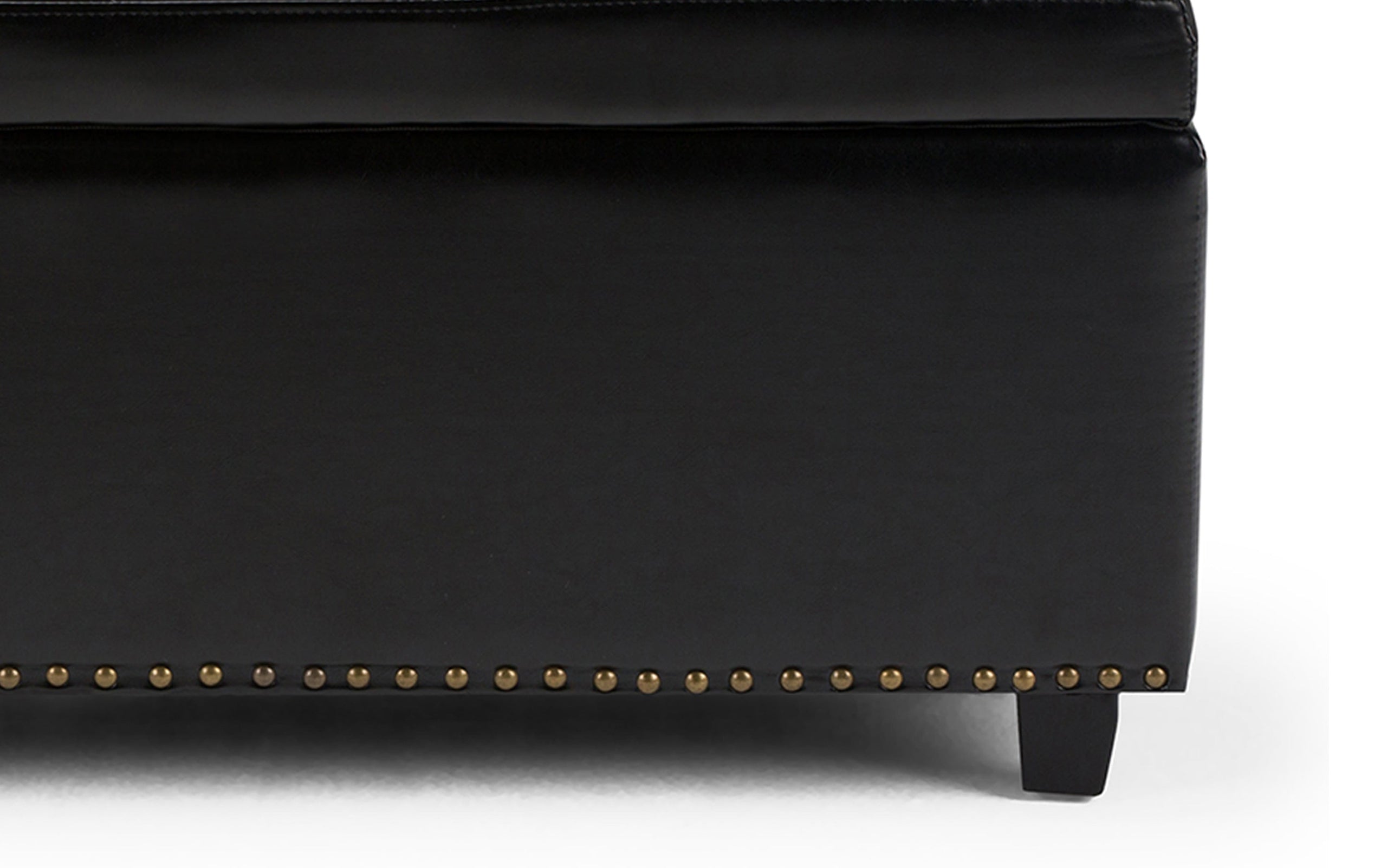 Midnight Black Vegan Leather | Hamilton Vegan Leather Storage Ottoman