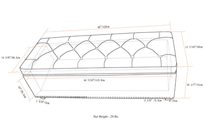 Midnight Black Vegan Leather | Hamilton Vegan Leather Storage Ottoman