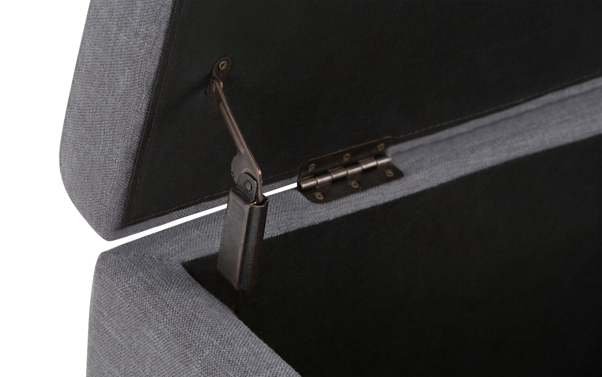 Slate Grey Linen Style Fabric | Hamilton Linen Look Storage Ottoman
