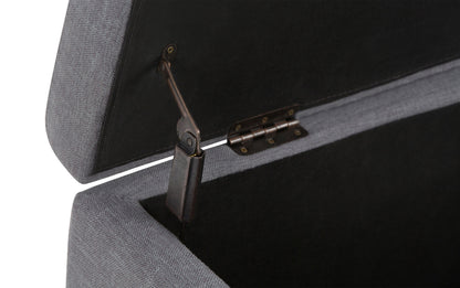 Slate Grey Linen Style Fabric | Hamilton Linen Look Storage Ottoman