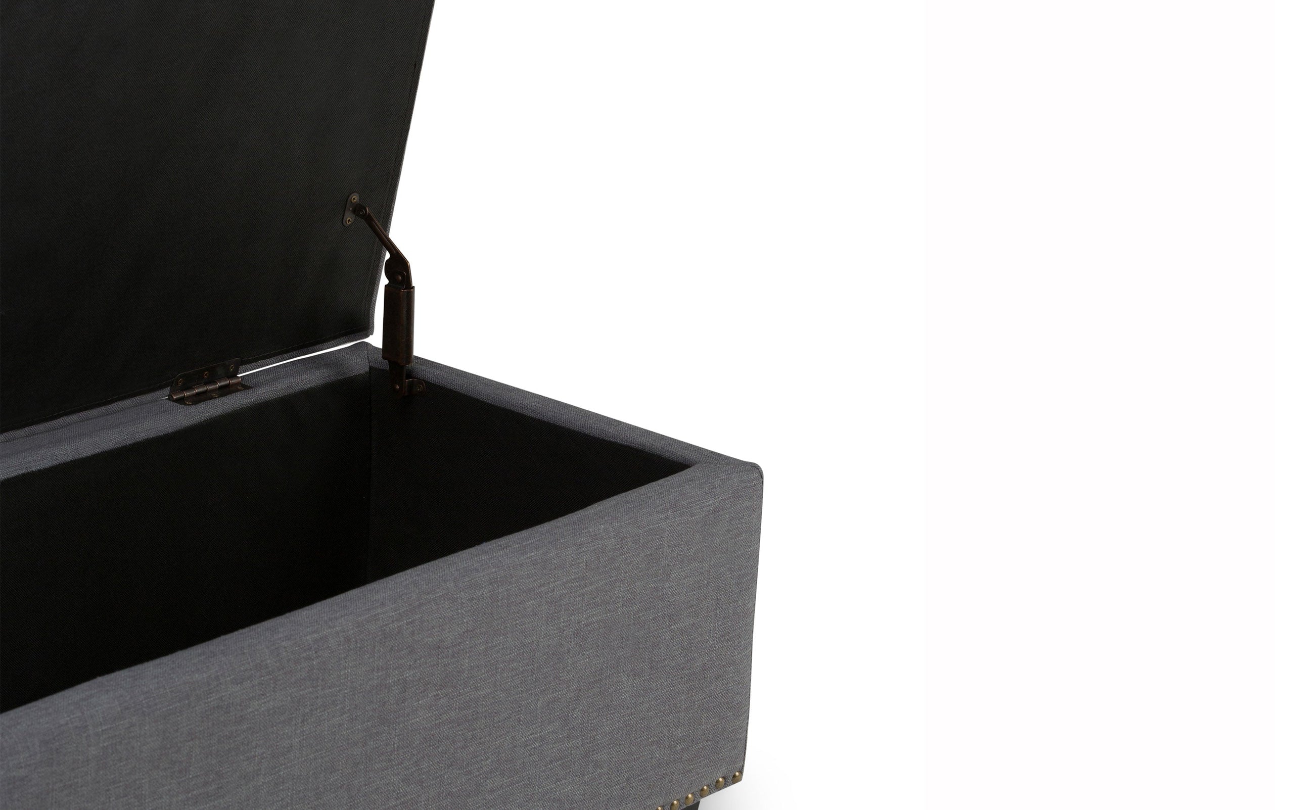 Slate Grey Linen Style Fabric | Hamilton Linen Look Storage Ottoman