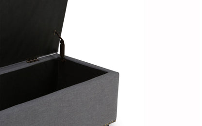 Slate Grey Linen Style Fabric | Hamilton Linen Look Storage Ottoman