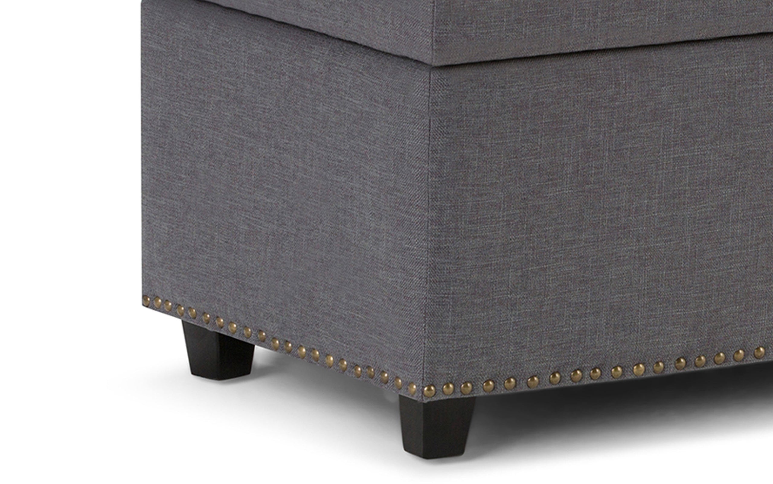 Slate Grey Linen Style Fabric | Hamilton Linen Look Storage Ottoman