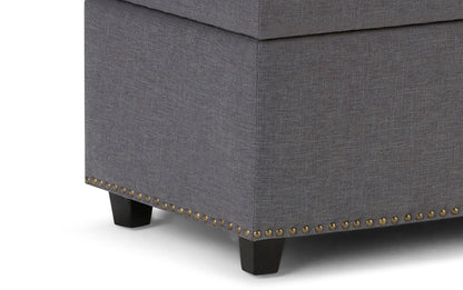 Slate Grey Linen Style Fabric | Hamilton Linen Look Storage Ottoman