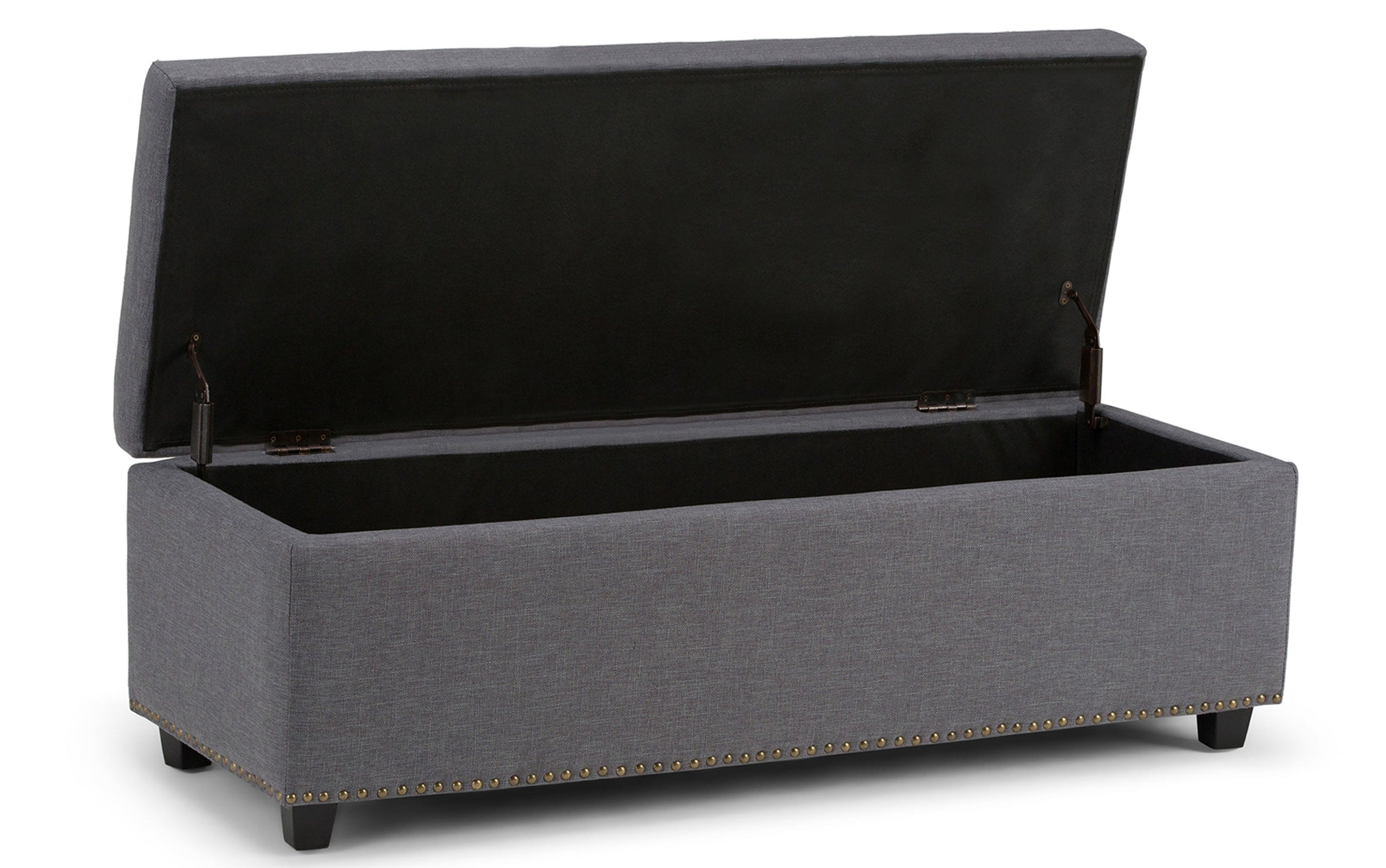 Slate Grey Linen Style Fabric | Hamilton Linen Look Storage Ottoman
