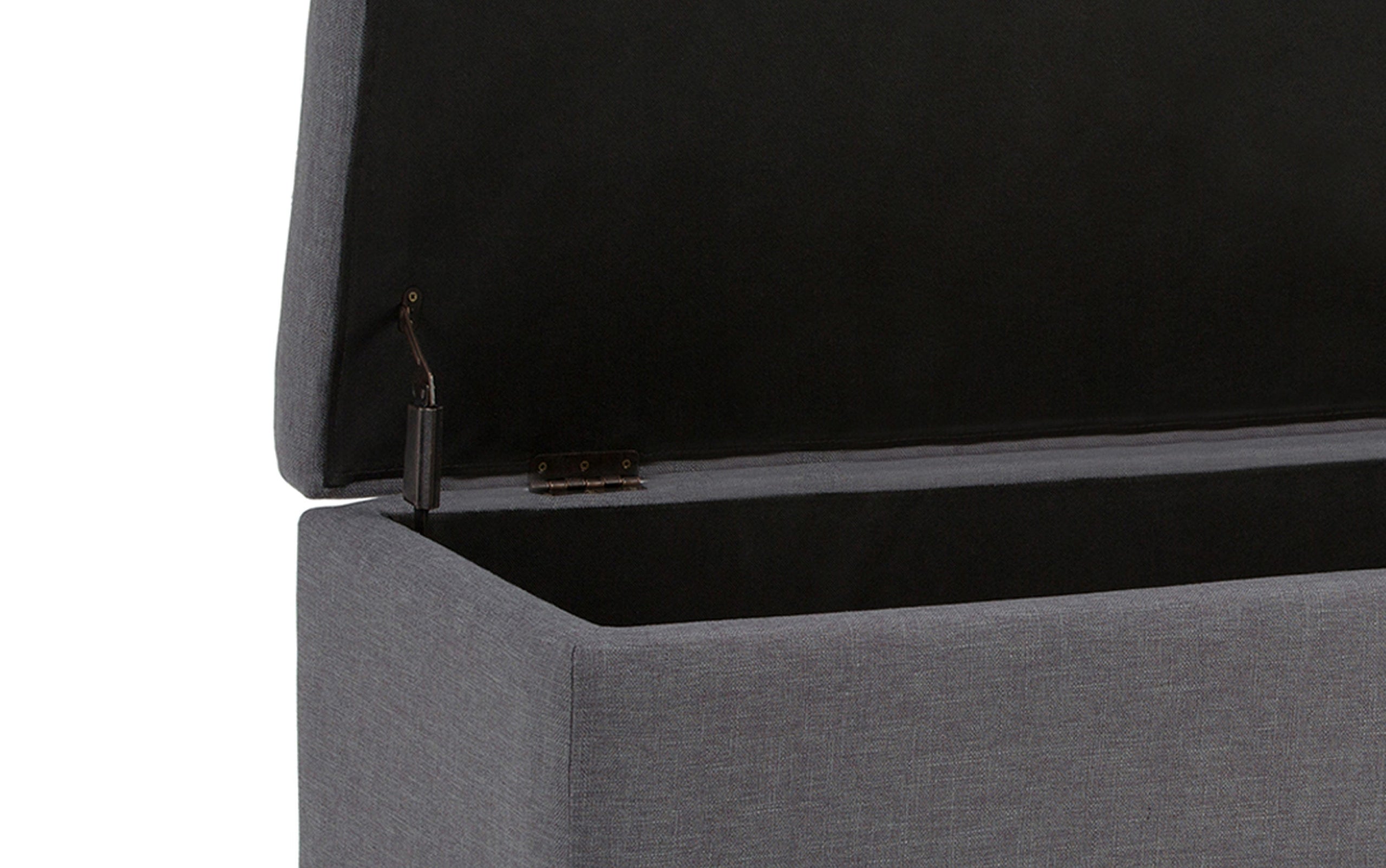 Slate Grey Linen Style Fabric | Hamilton Linen Look Storage Ottoman