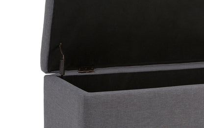 Slate Grey Linen Style Fabric | Hamilton Linen Look Storage Ottoman