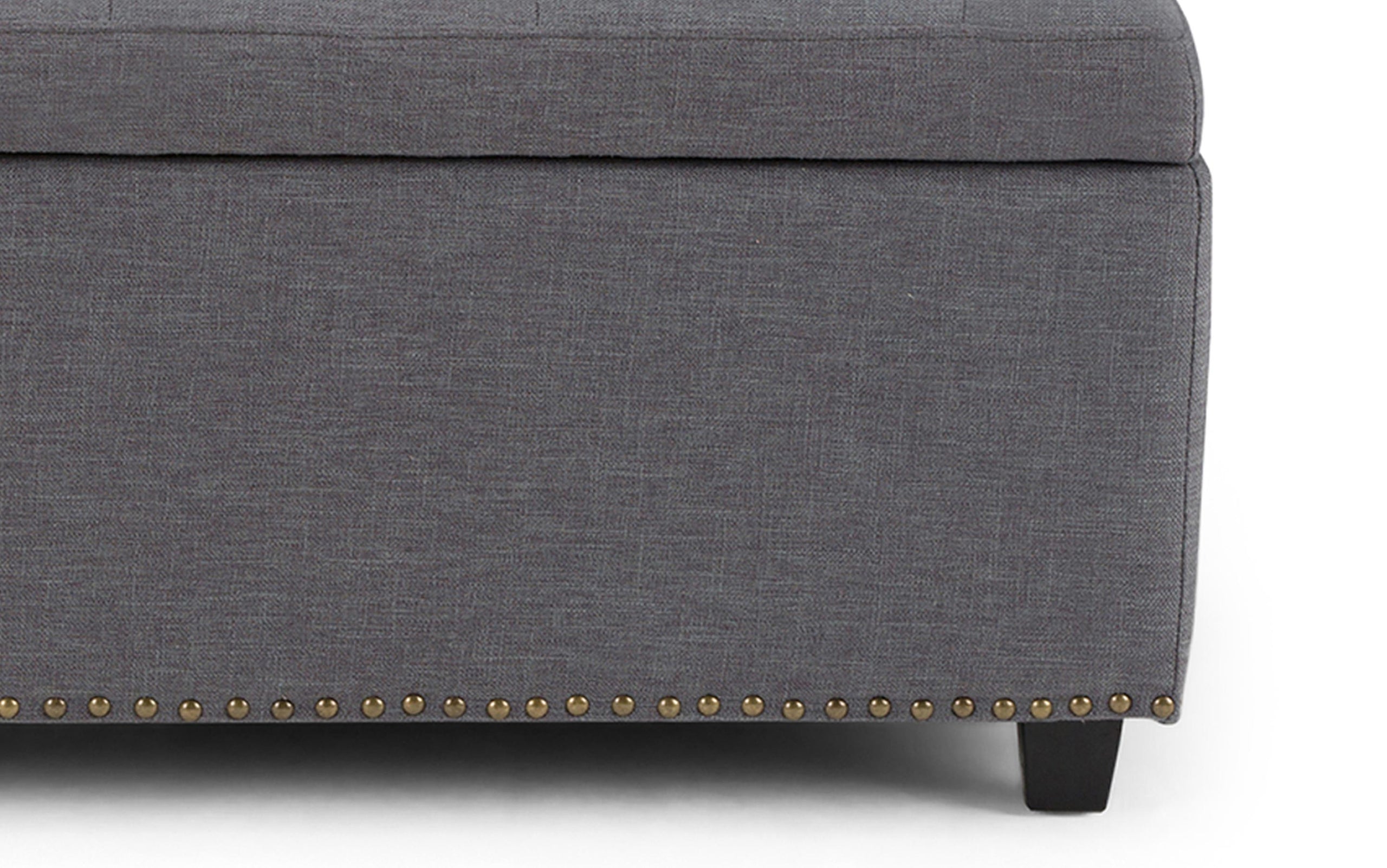 Slate Grey Linen Style Fabric | Hamilton Linen Look Storage Ottoman