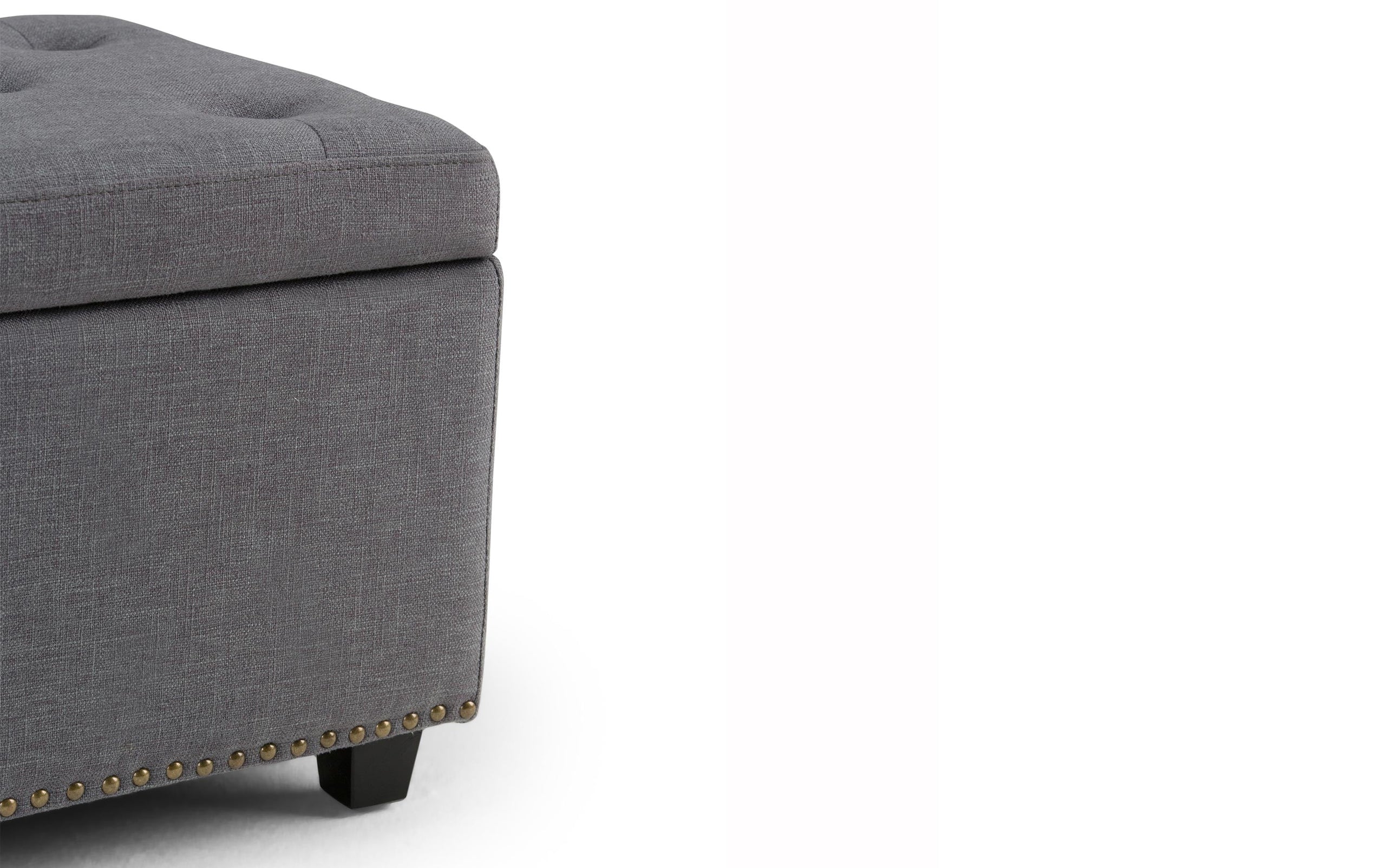 Slate Grey Linen Style Fabric | Hamilton Linen Look Storage Ottoman