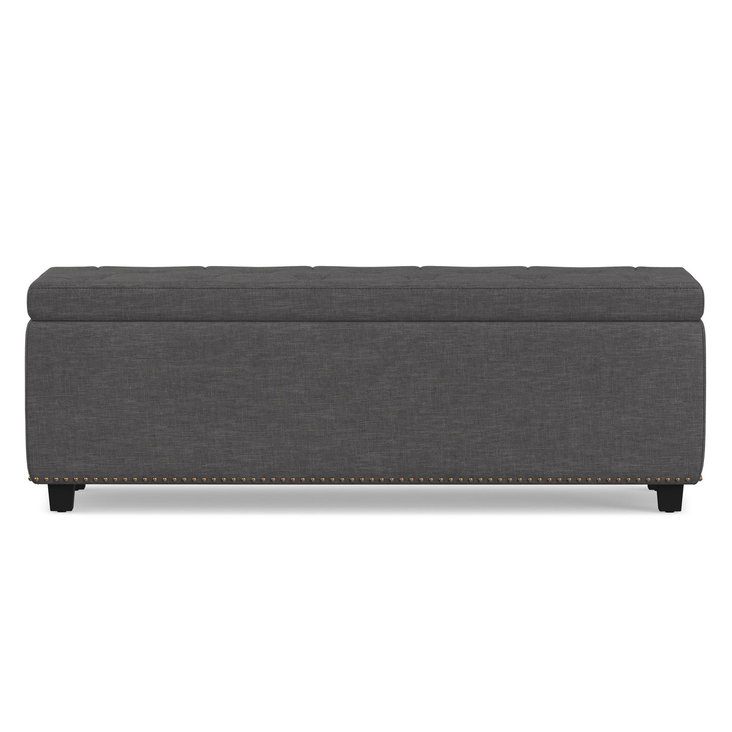 Slate Grey Linen Style Fabric| Hamilton Storage Ottoman in Linen