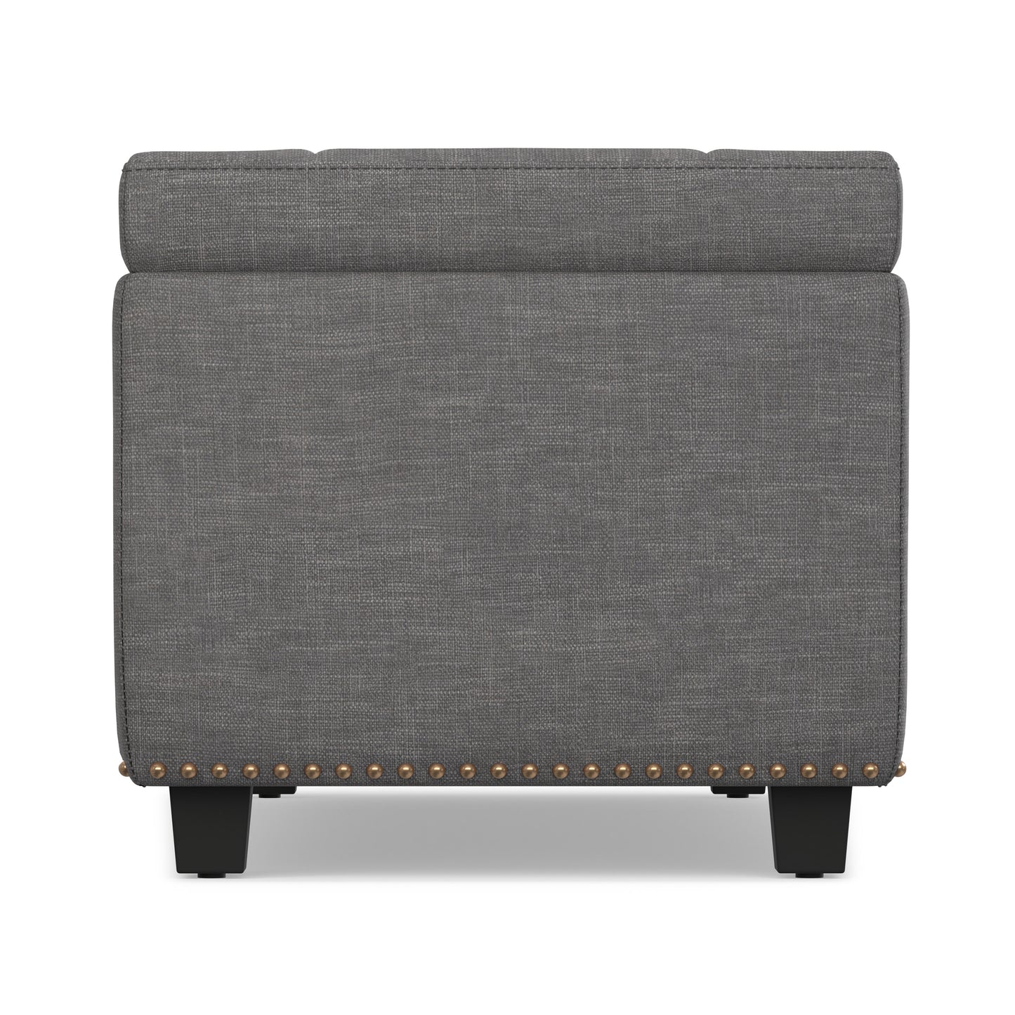 Slate Grey Linen Style Fabric| Hamilton Storage Ottoman in Linen