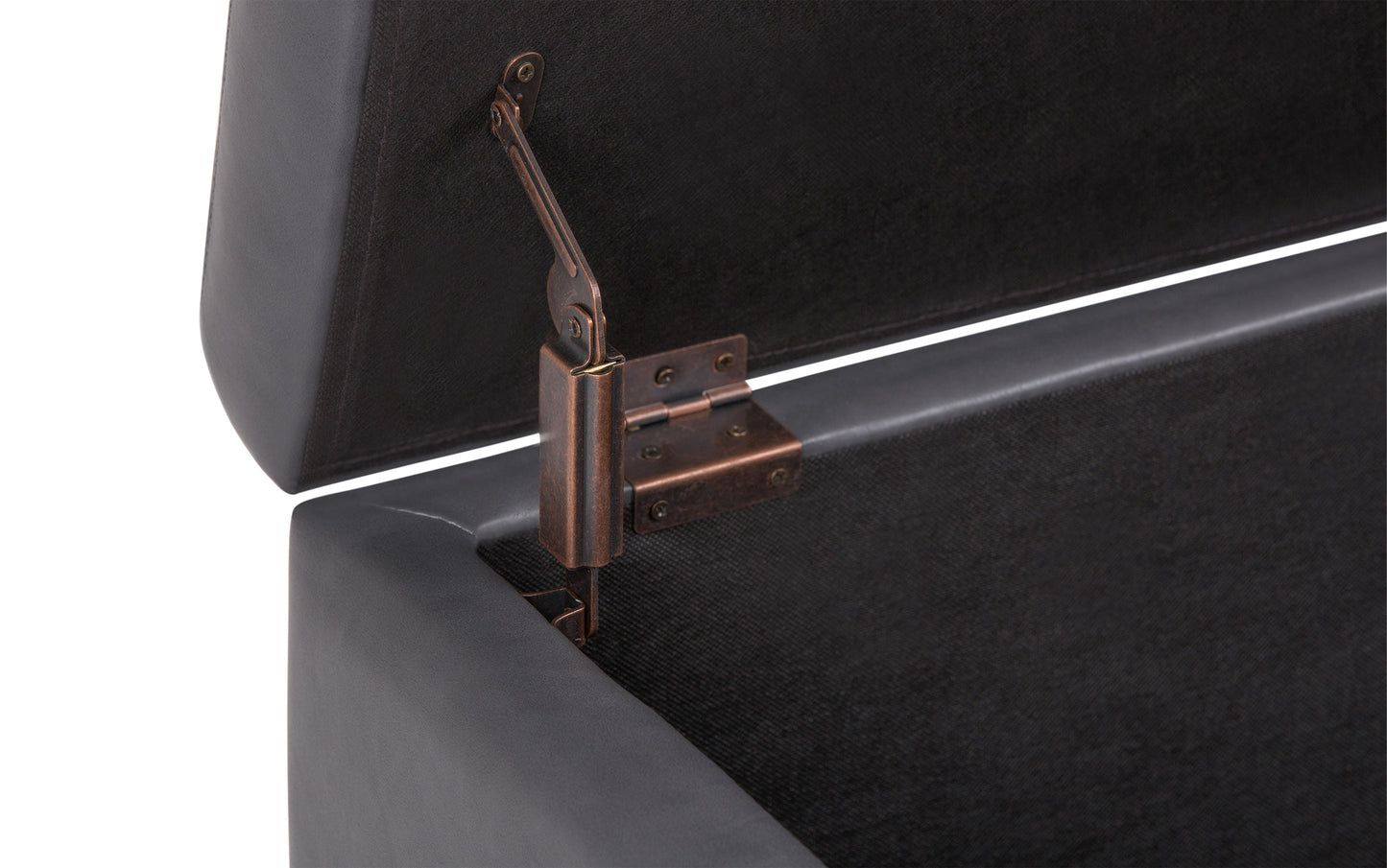Stone Grey Vegan Leather | Hamilton Vegan Leather Storage Ottoman