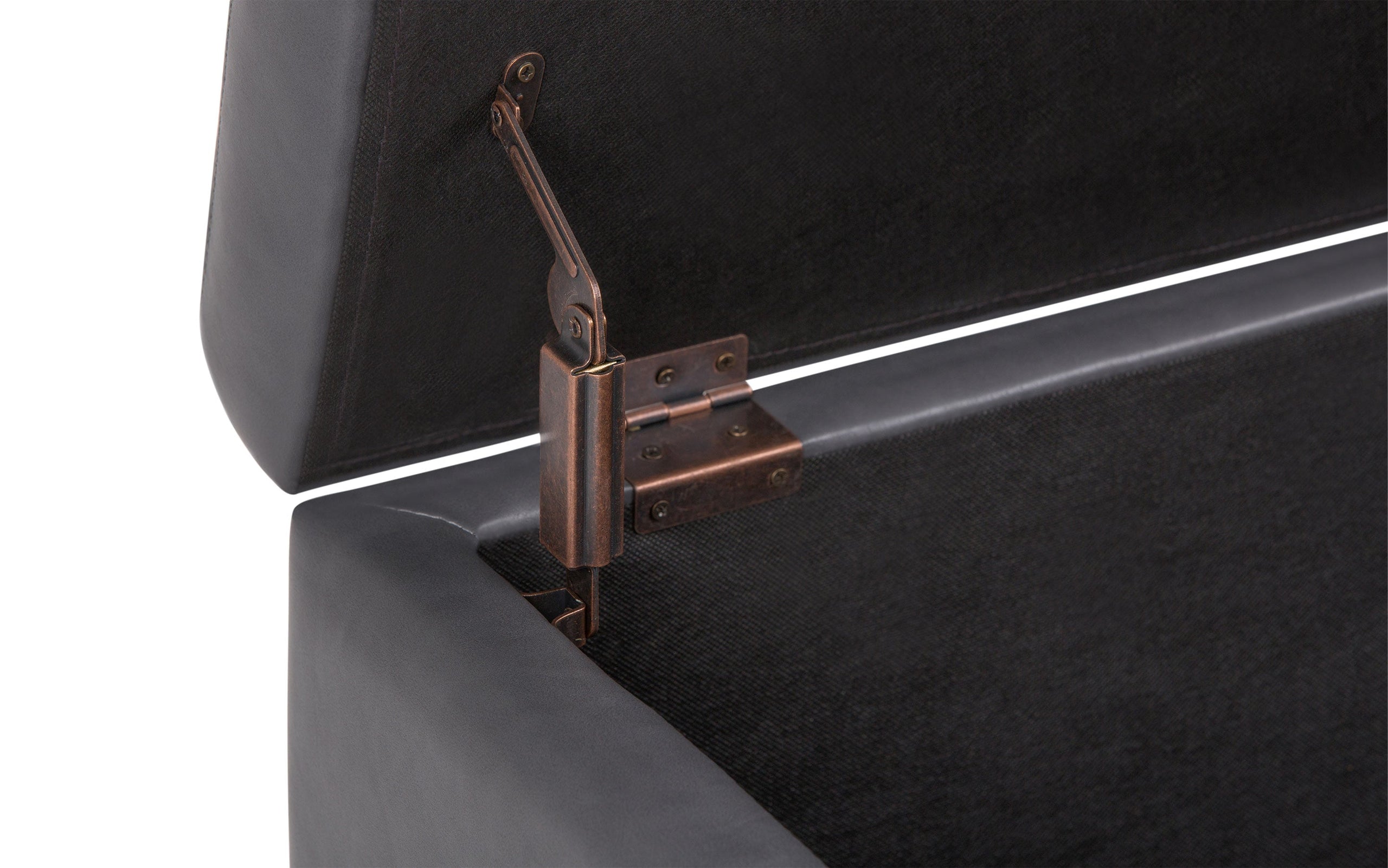 Stone Grey Vegan Leather | Hamilton Vegan Leather Storage Ottoman