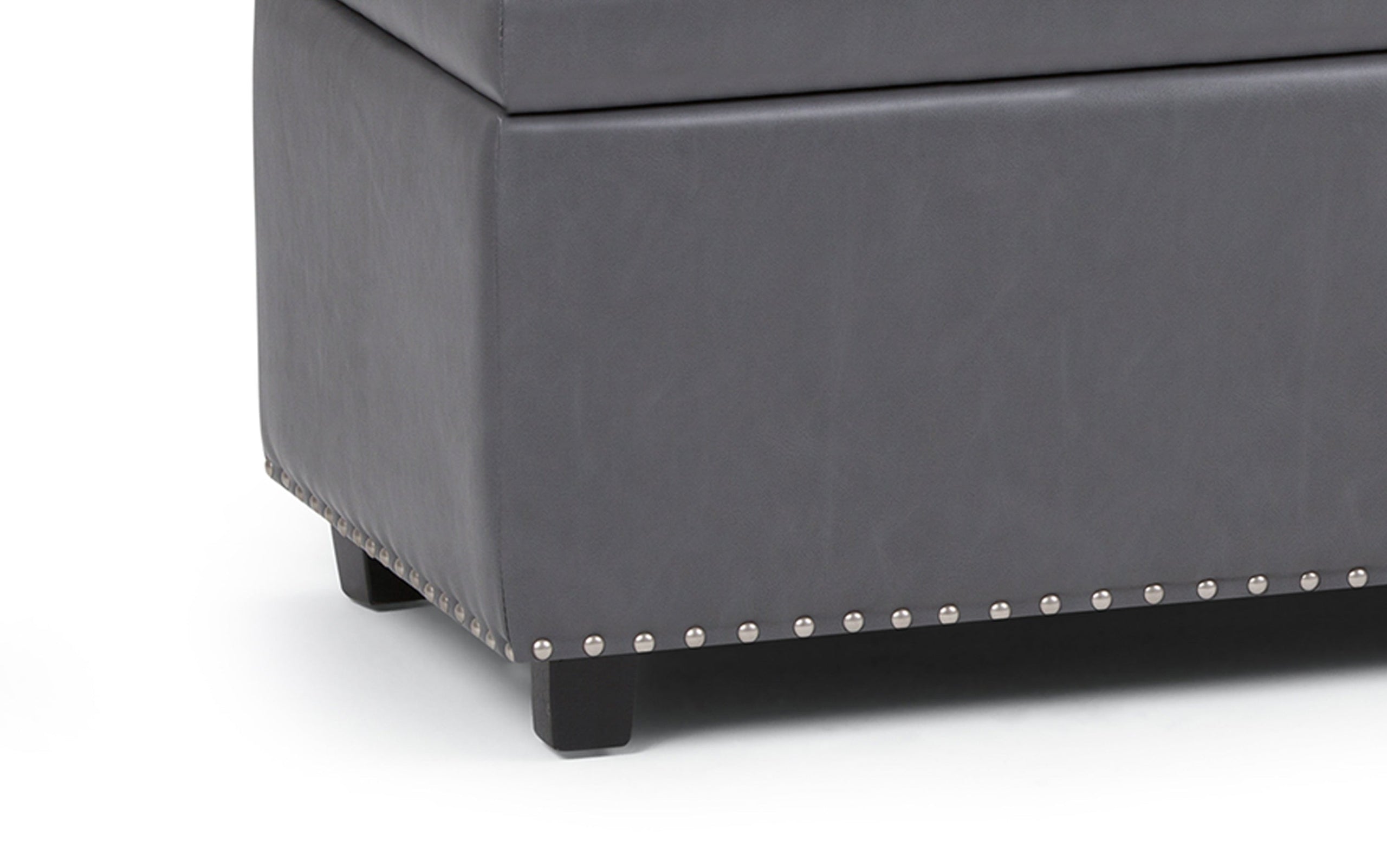 Stone Grey Vegan Leather | Hamilton Vegan Leather Storage Ottoman