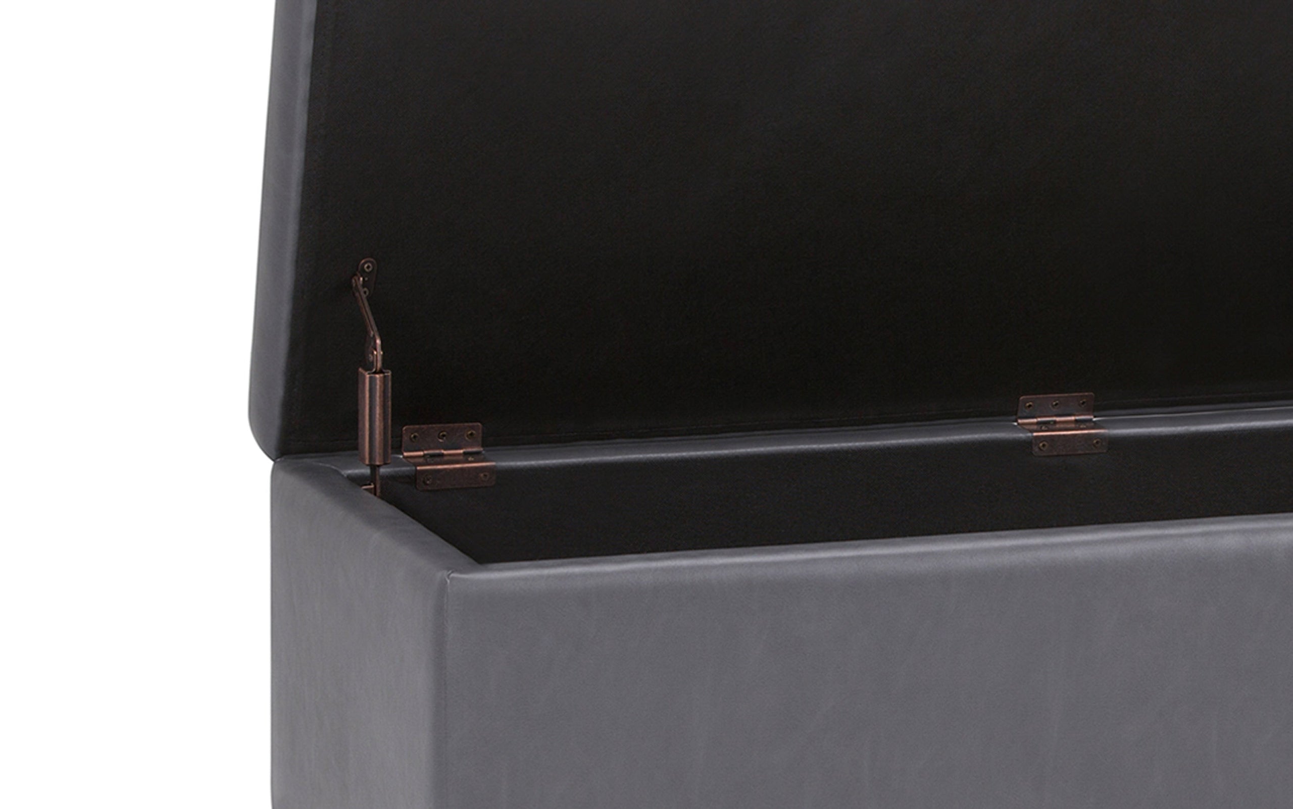 Stone Grey Vegan Leather | Hamilton Vegan Leather Storage Ottoman