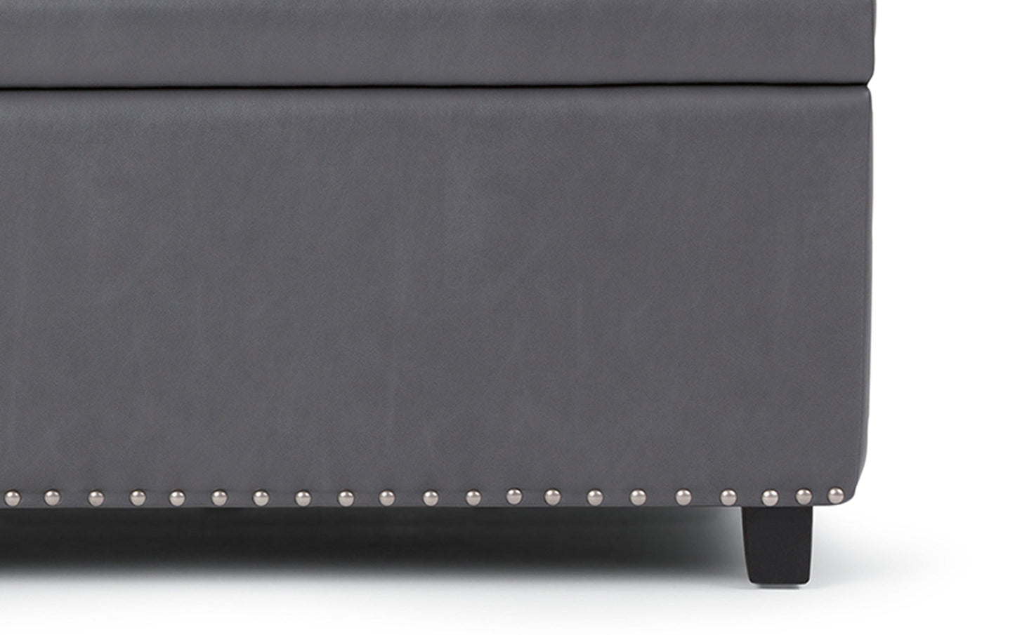 Stone Grey Vegan Leather | Hamilton Vegan Leather Storage Ottoman