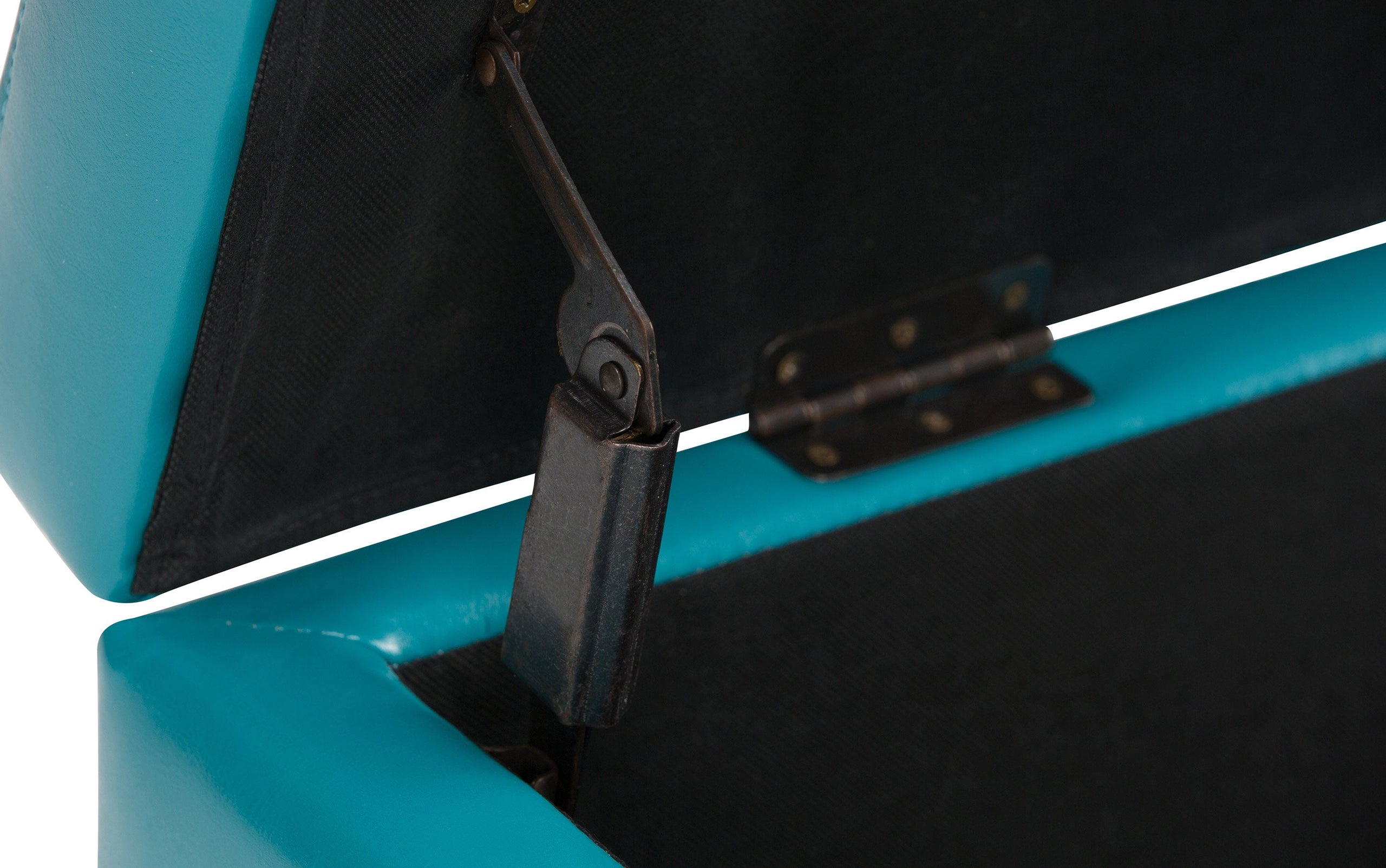 Mediterranean Blue Vegan Leather | Hamilton Vegan Leather Storage Ottoman