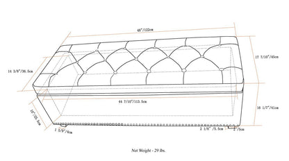 Natural Linen Style Fabric | Hamilton Linen Look Storage Ottoman