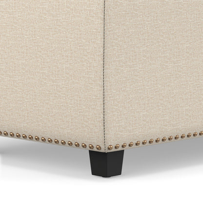 Natural Linen Style Fabric| Hamilton Storage Ottoman in Linen