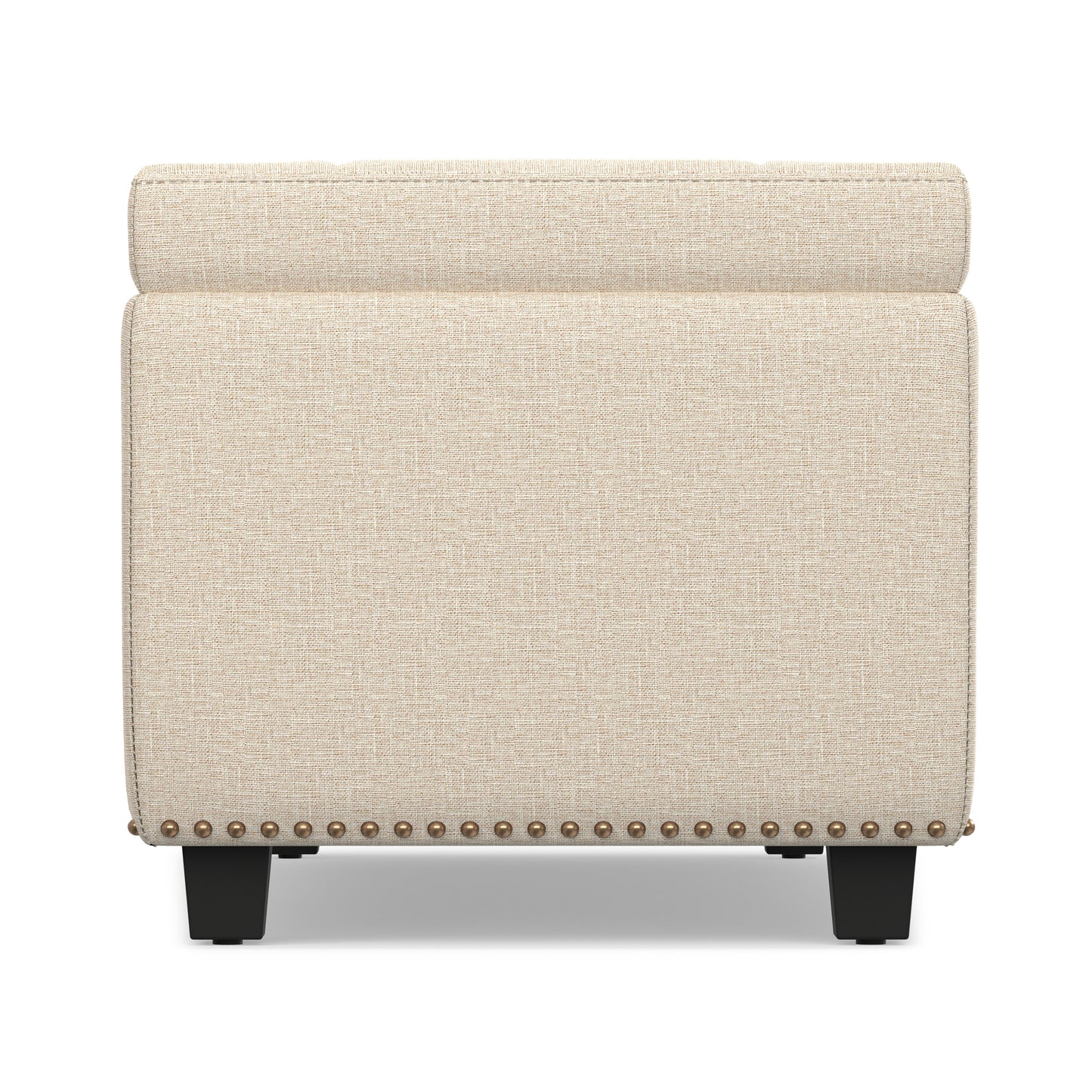 Natural Linen Style Fabric| Hamilton Storage Ottoman in Linen