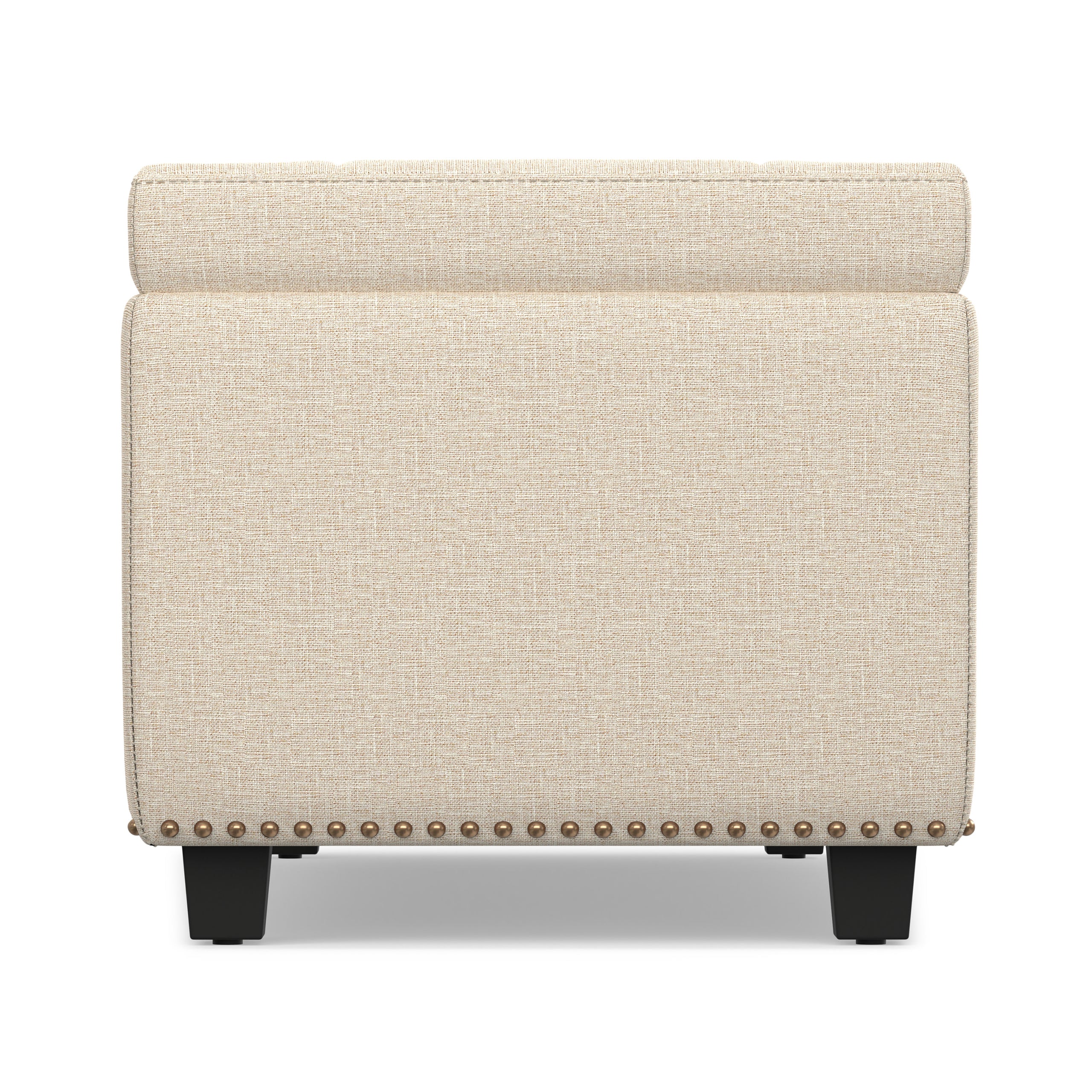 Natural Linen Style Fabric| Hamilton Storage Ottoman in Linen