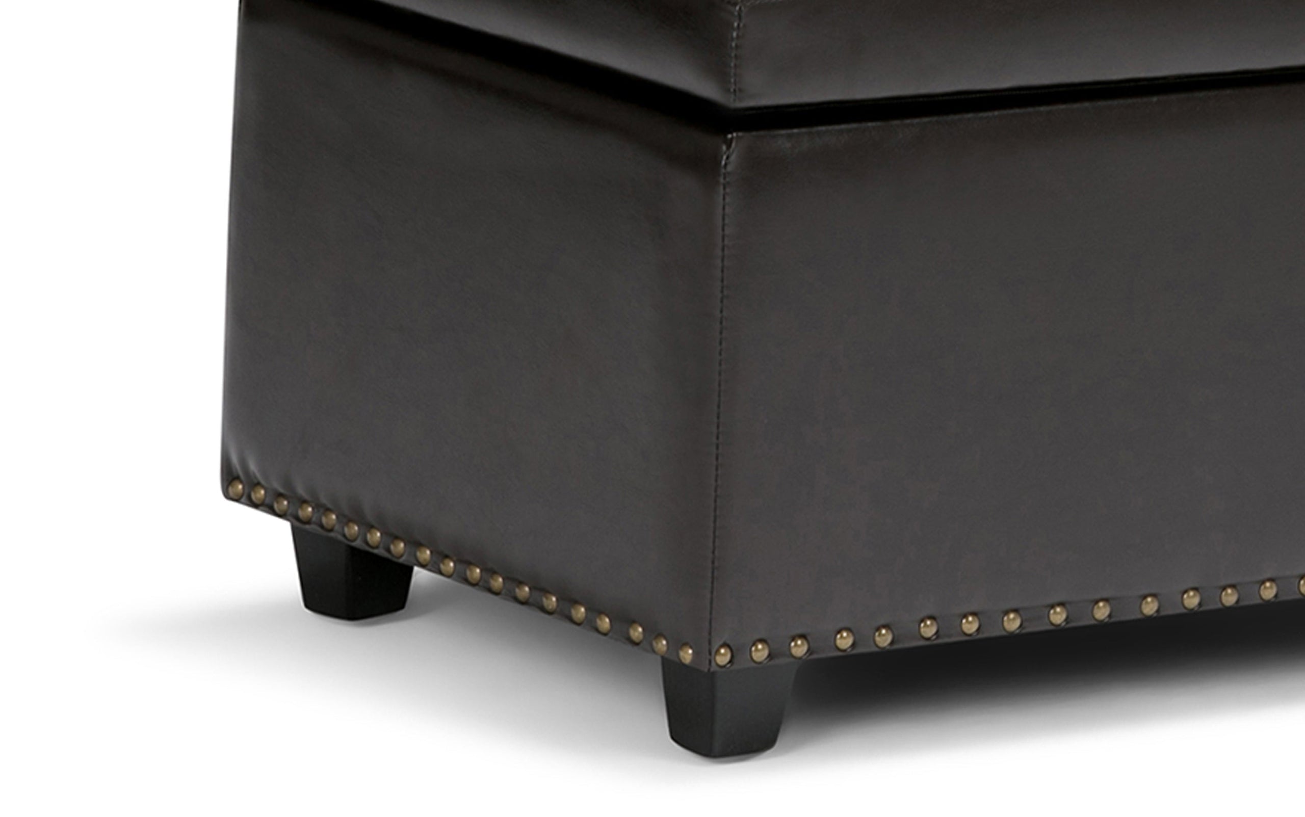 Coffee Brown Vegan Leather | Hamilton Vegan Leather Storage Ottoman