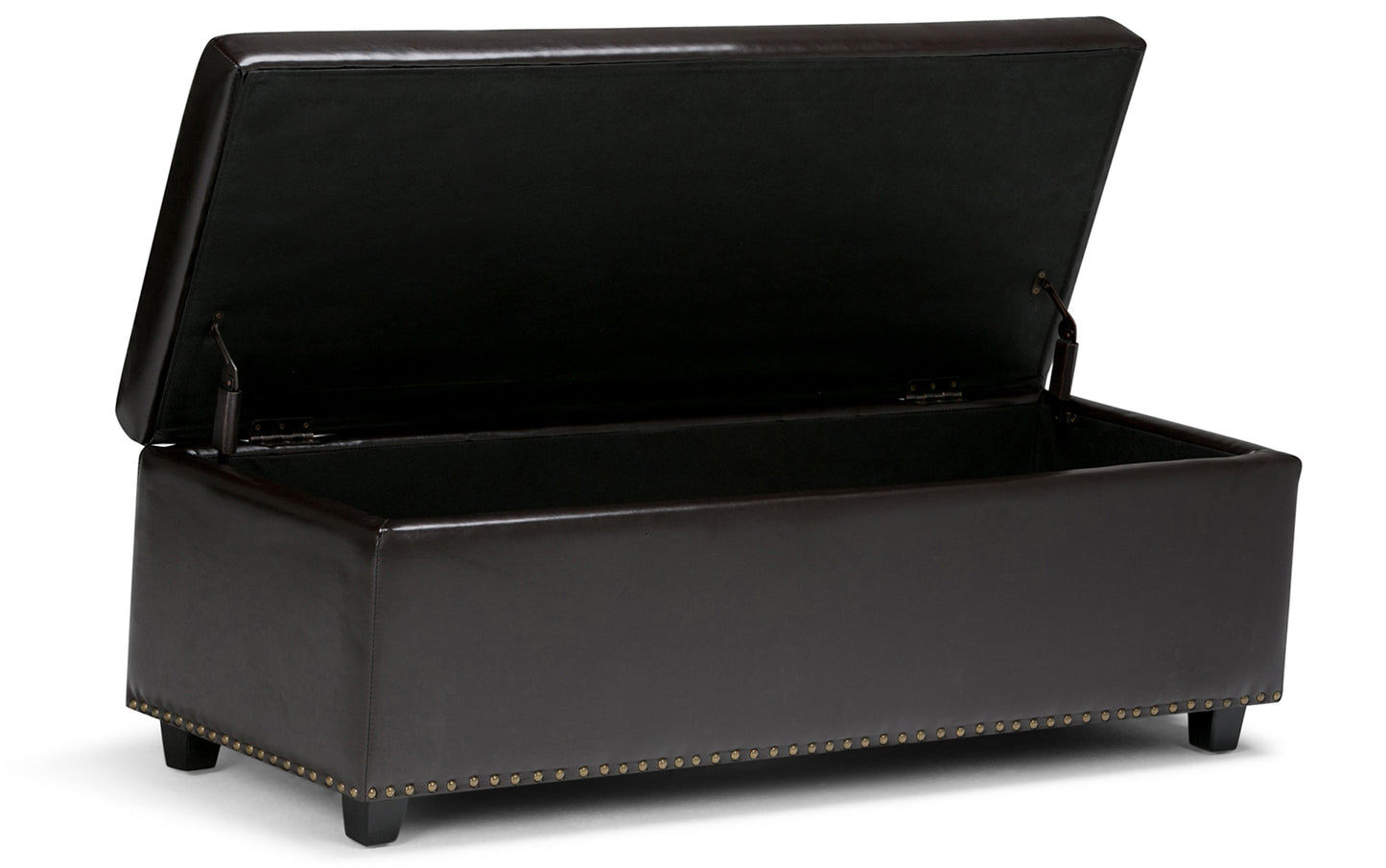 Coffee Brown Vegan Leather | Hamilton Vegan Leather Storage Ottoman