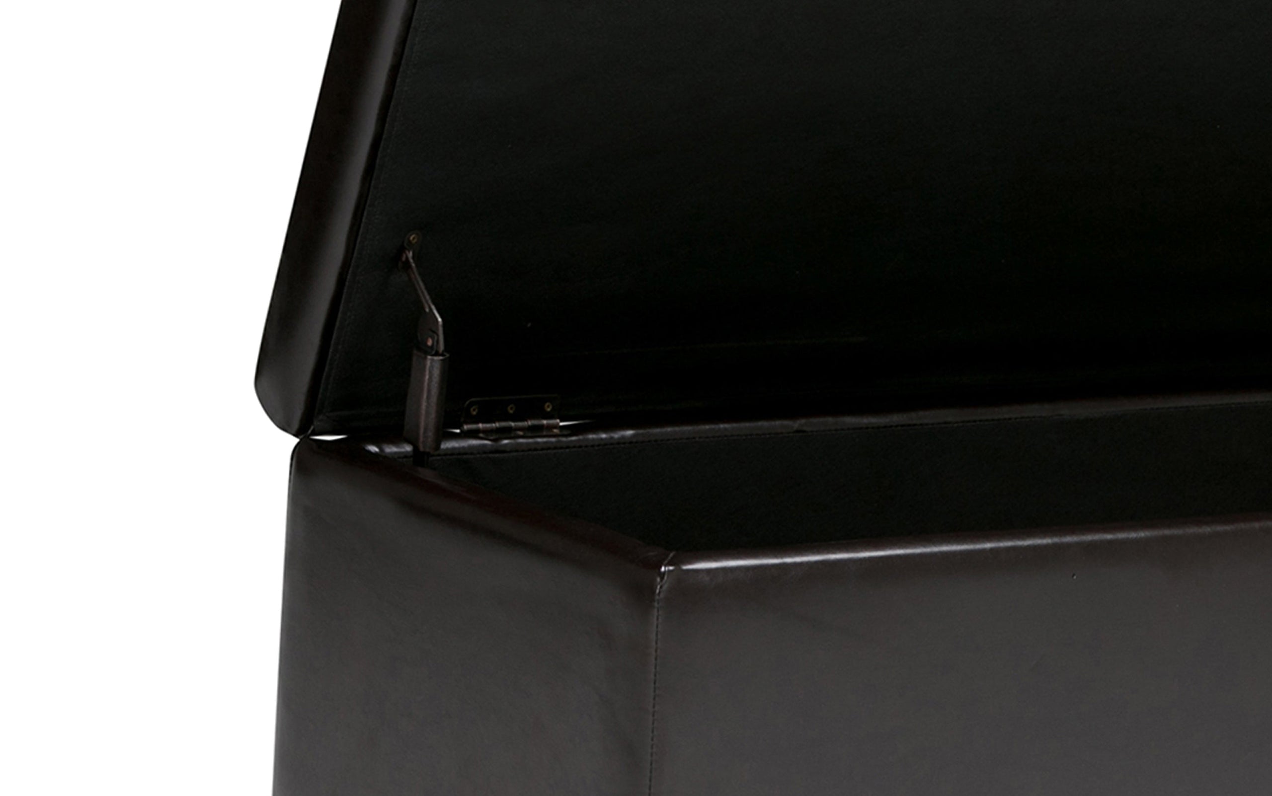 Coffee Brown Vegan Leather | Hamilton Vegan Leather Storage Ottoman