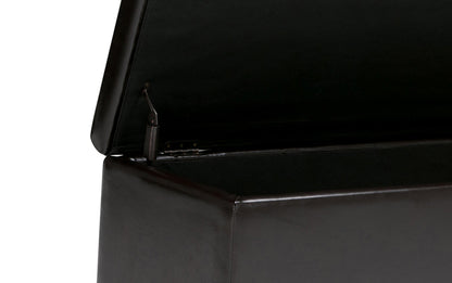 Coffee Brown Vegan Leather | Hamilton Vegan Leather Storage Ottoman