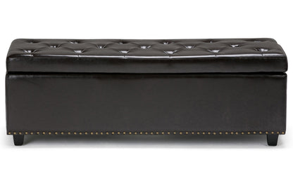 Coffee Brown Vegan Leather | Hamilton Vegan Leather Storage Ottoman