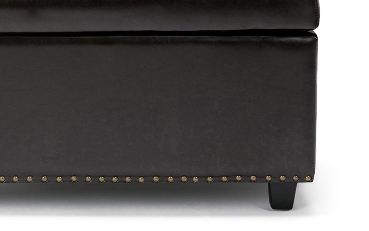 Coffee Brown Vegan Leather | Hamilton Vegan Leather Storage Ottoman