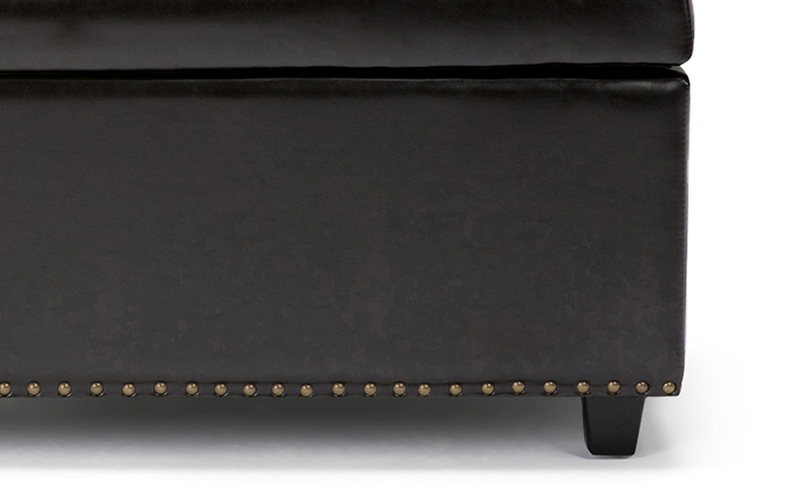 Coffee Brown Vegan Leather | Hamilton Vegan Leather Storage Ottoman