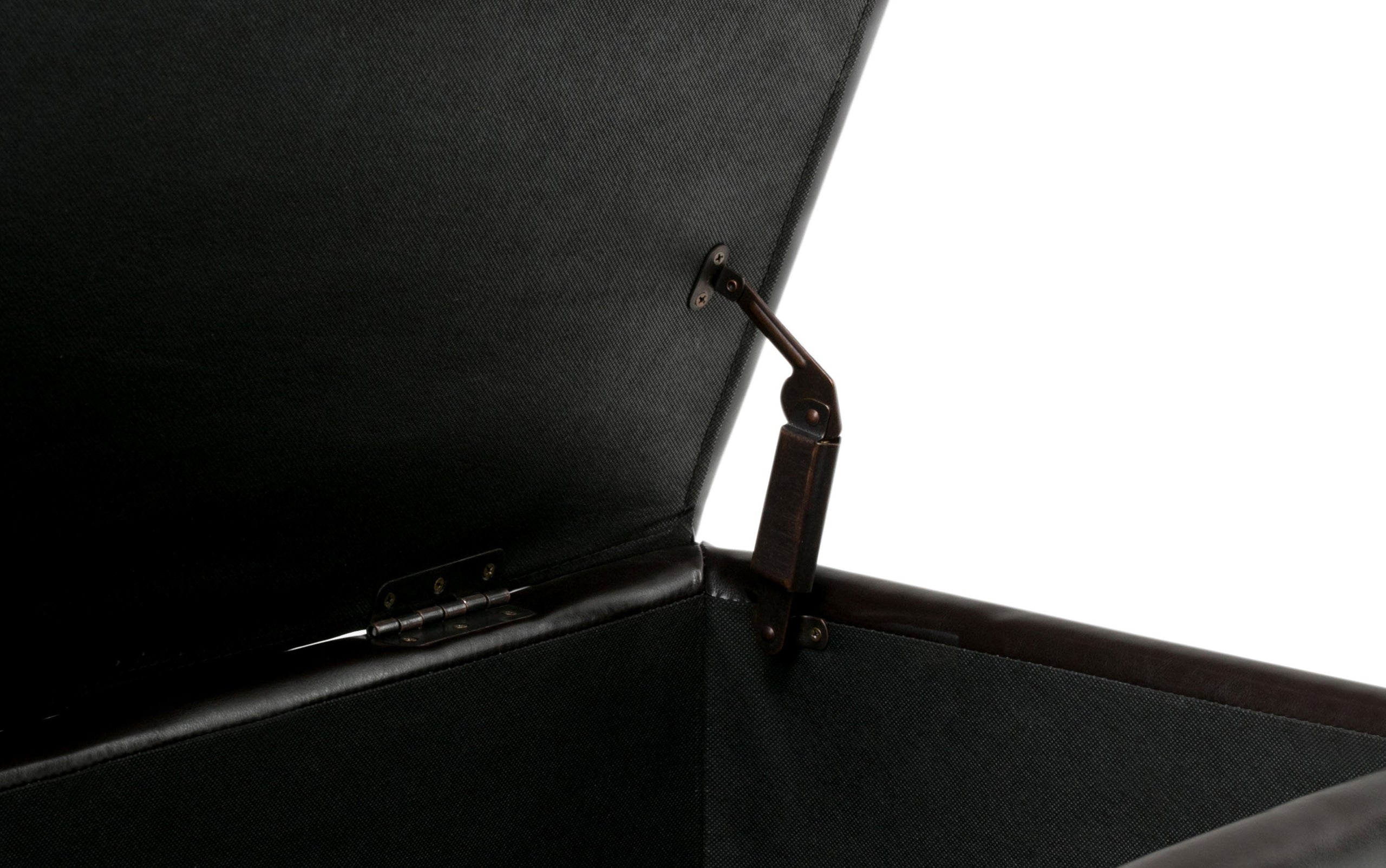 Coffee Brown Vegan Leather | Hamilton Vegan Leather Storage Ottoman