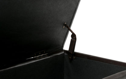 Coffee Brown Vegan Leather | Hamilton Vegan Leather Storage Ottoman