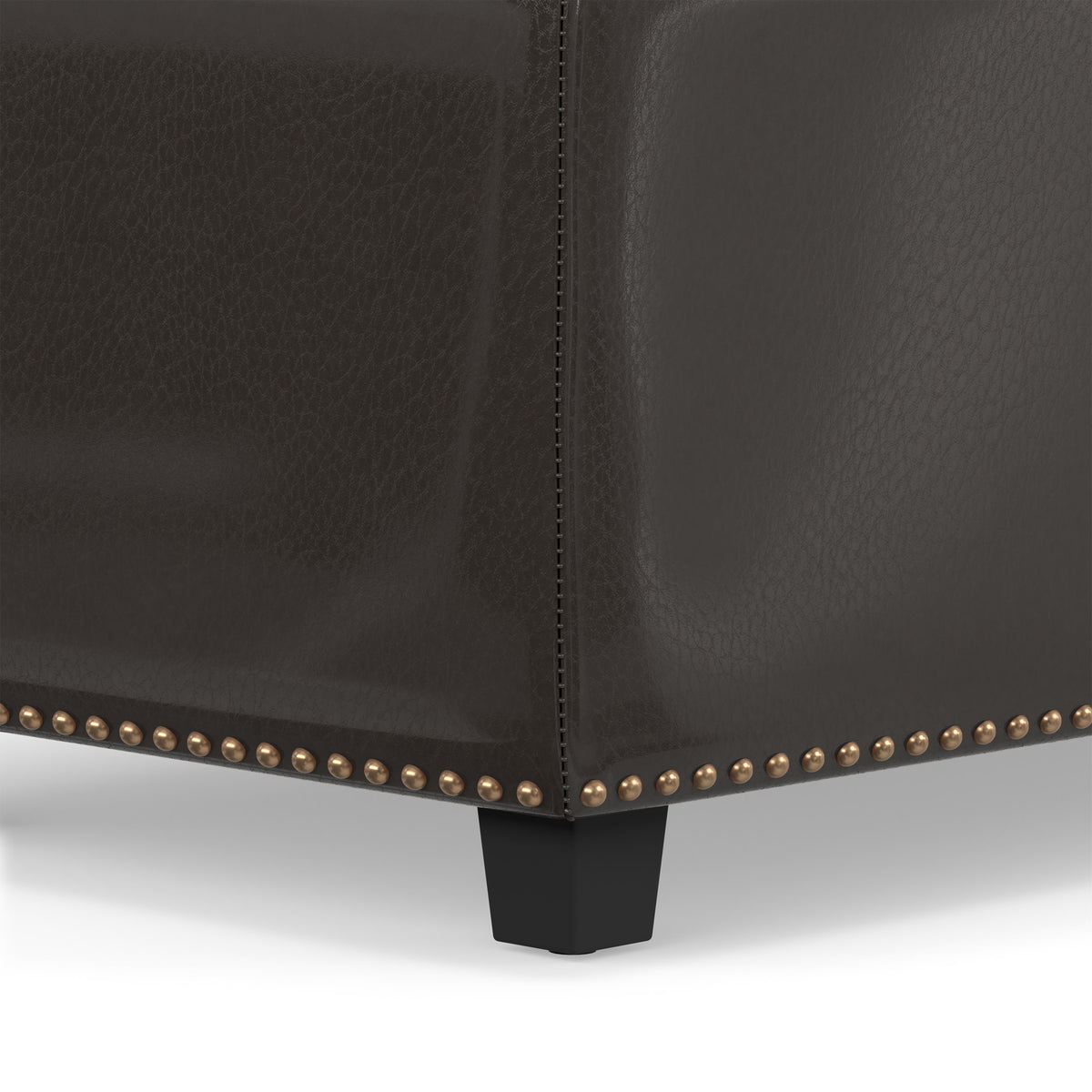 Tanners Brown Vegan Leather | Hamilton Storage Ottoman in Vegan Leather