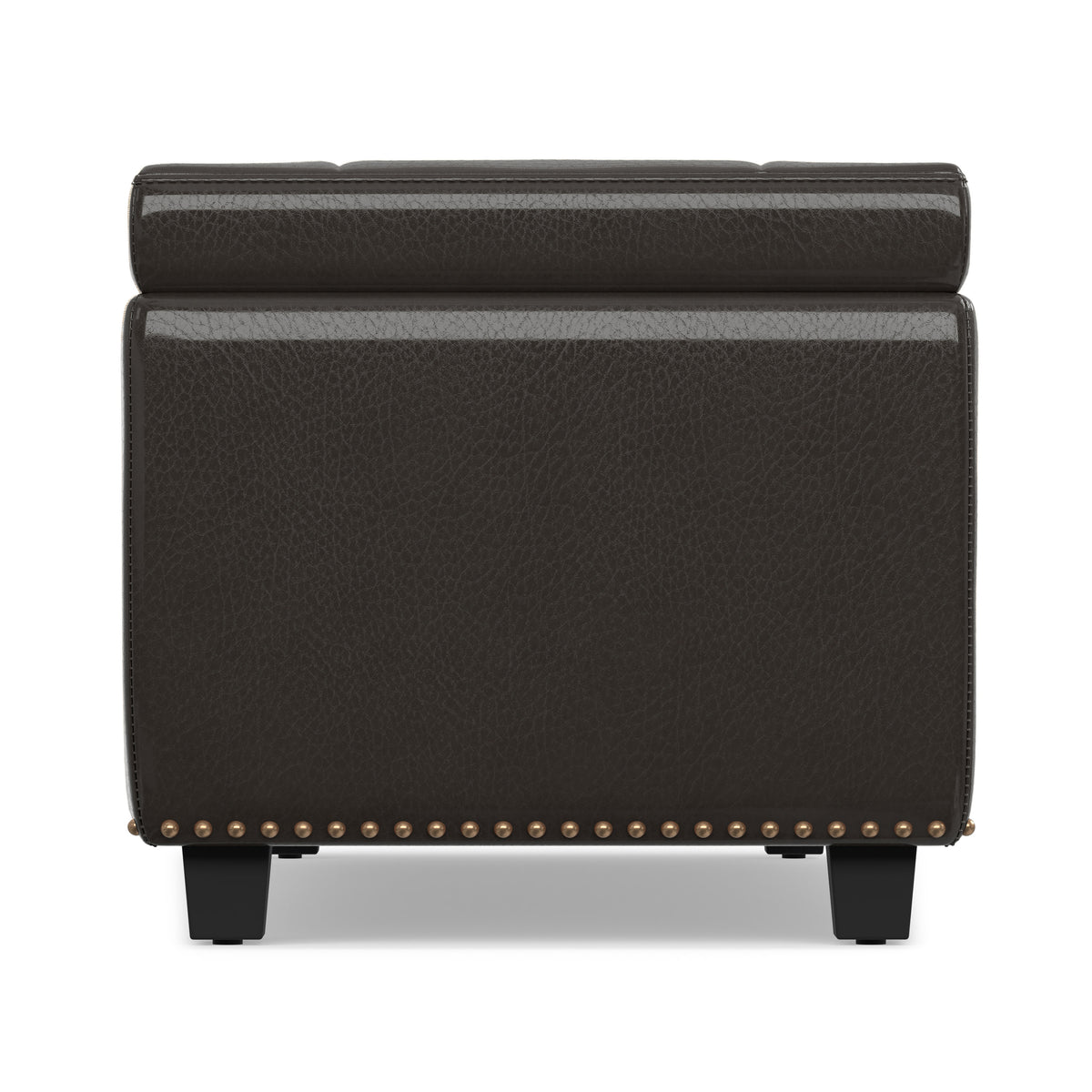 Tanners Brown Vegan Leather | Hamilton Storage Ottoman in Vegan Leather