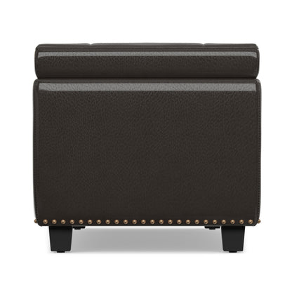 Tanners Brown Vegan Leather | Hamilton Storage Ottoman in Vegan Leather