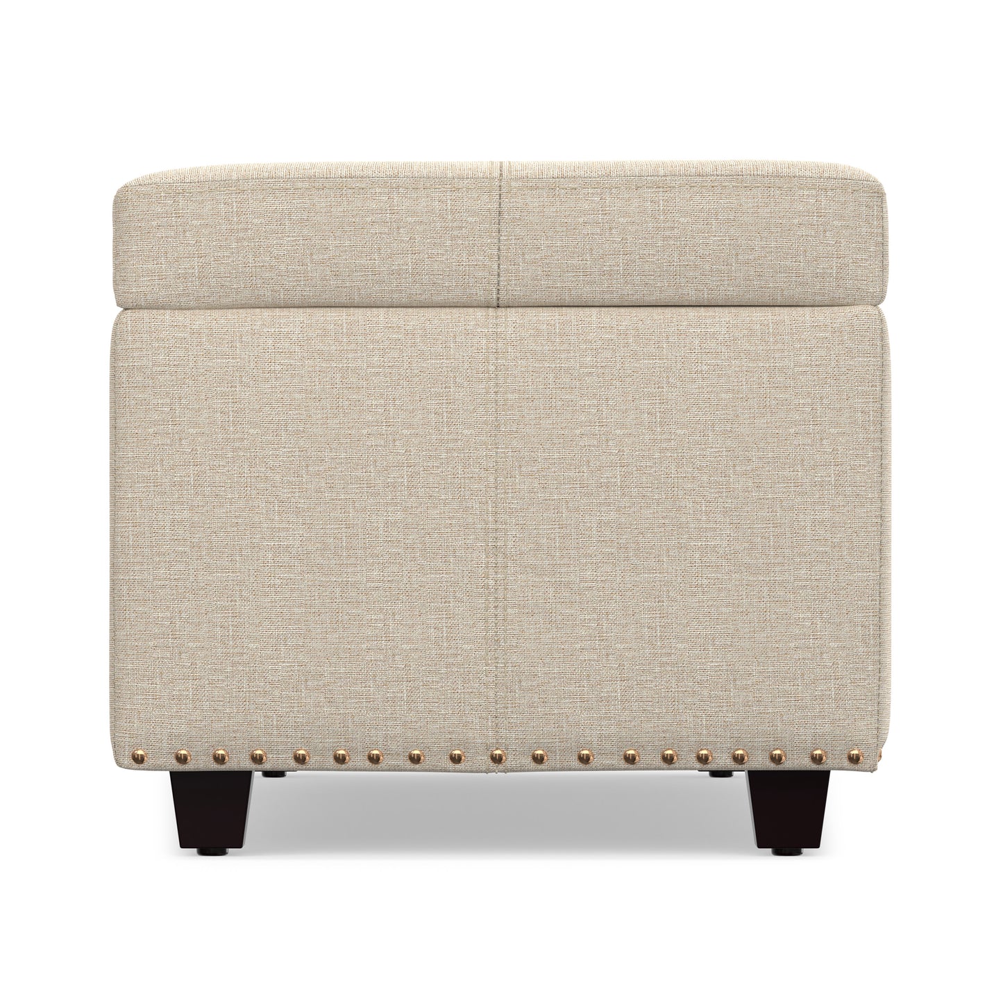Natural Linen Style Fabric | Kingsley Large Storage Ottoman in Linen 