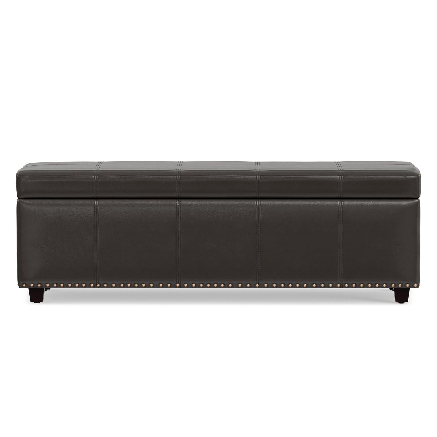Tanner Brown Vegan Leather | Kingsley Large Storage Ottoman in Vegan Leather