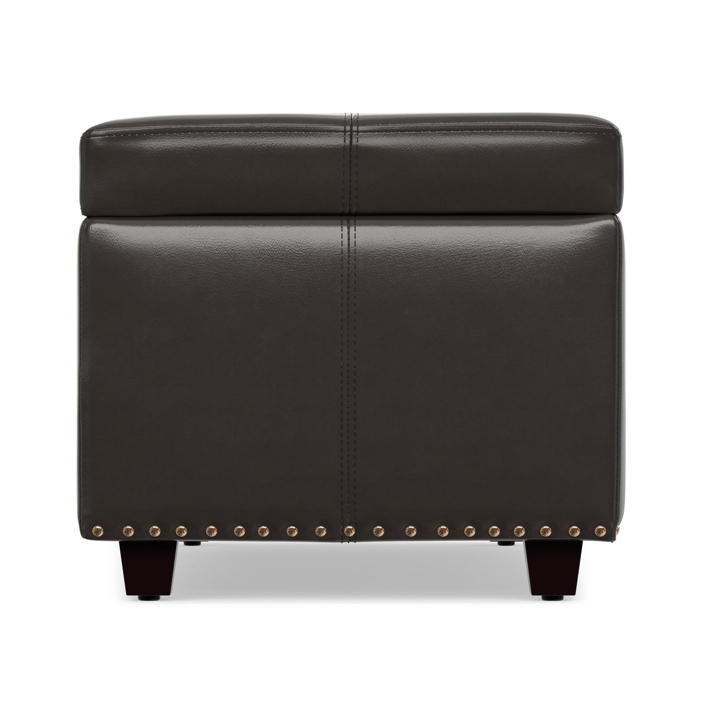 Tanner Brown Vegan Leather | Kingsley Large Storage Ottoman in Vegan Leather