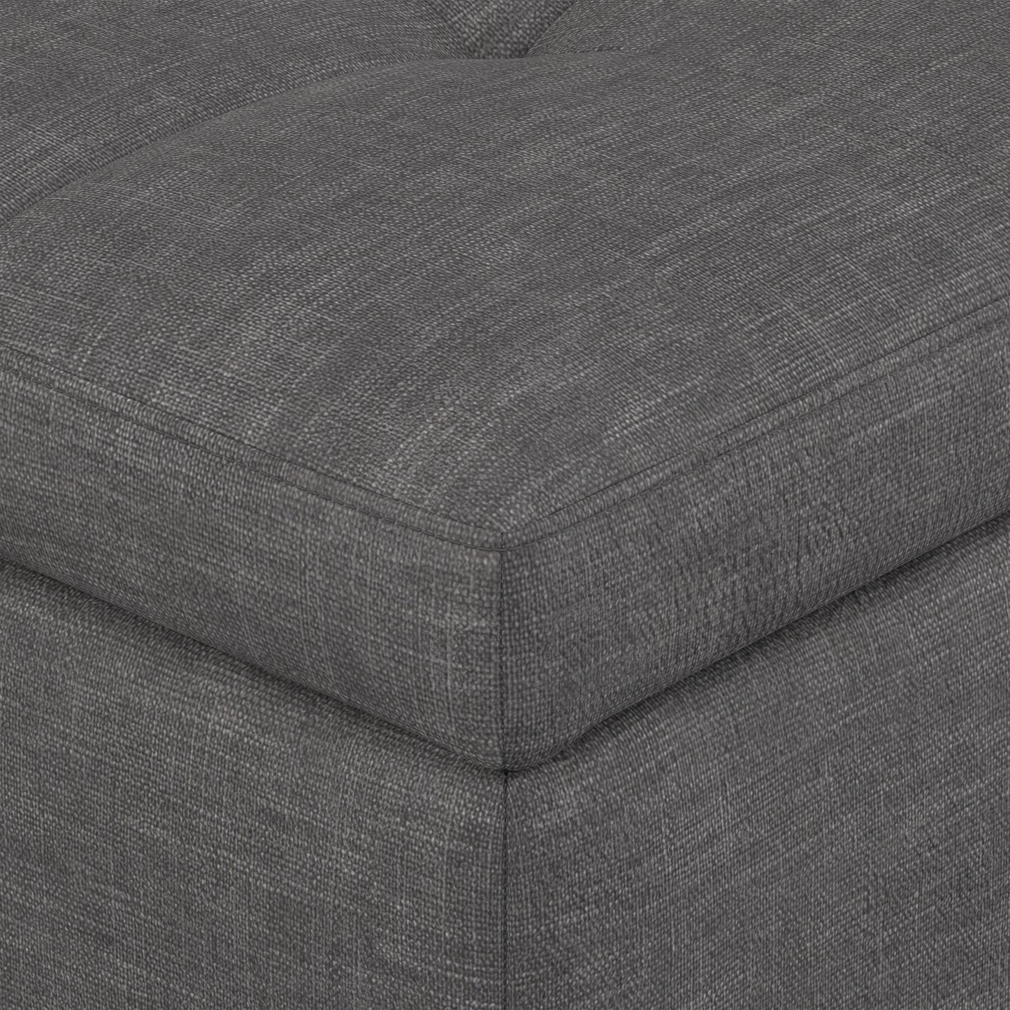 Slate Grey | Castleford Storage Ottoman in Linen